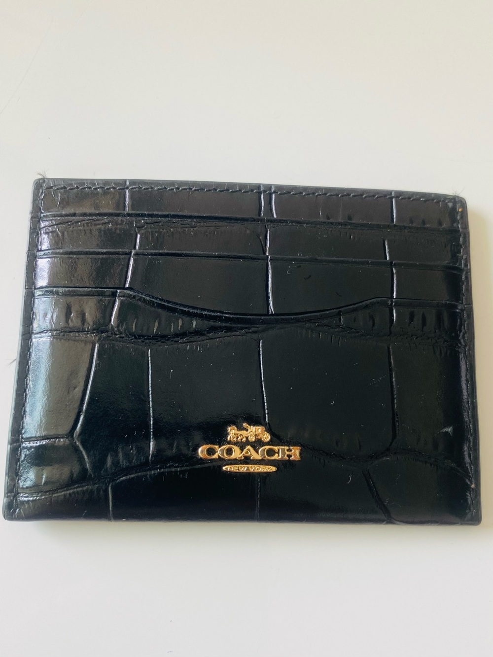 COACH black leather cardholder - New